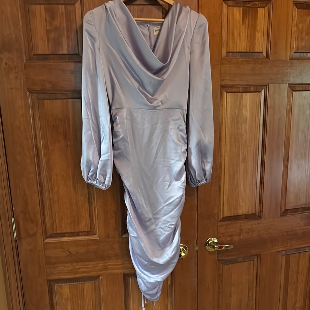 Finders Keepers Silver Ruched Bodycon Dress